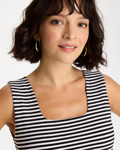 Chico's Sale | Striped Contour Cotton™ Square Neck Tank