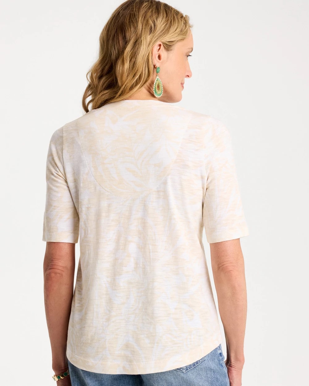Chico's Essential | Printed Cotton Slub V-Neck Tee