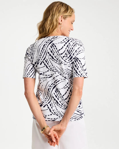 Chico's Great Value | Abstract Pima Elbow Sleeve Tee
