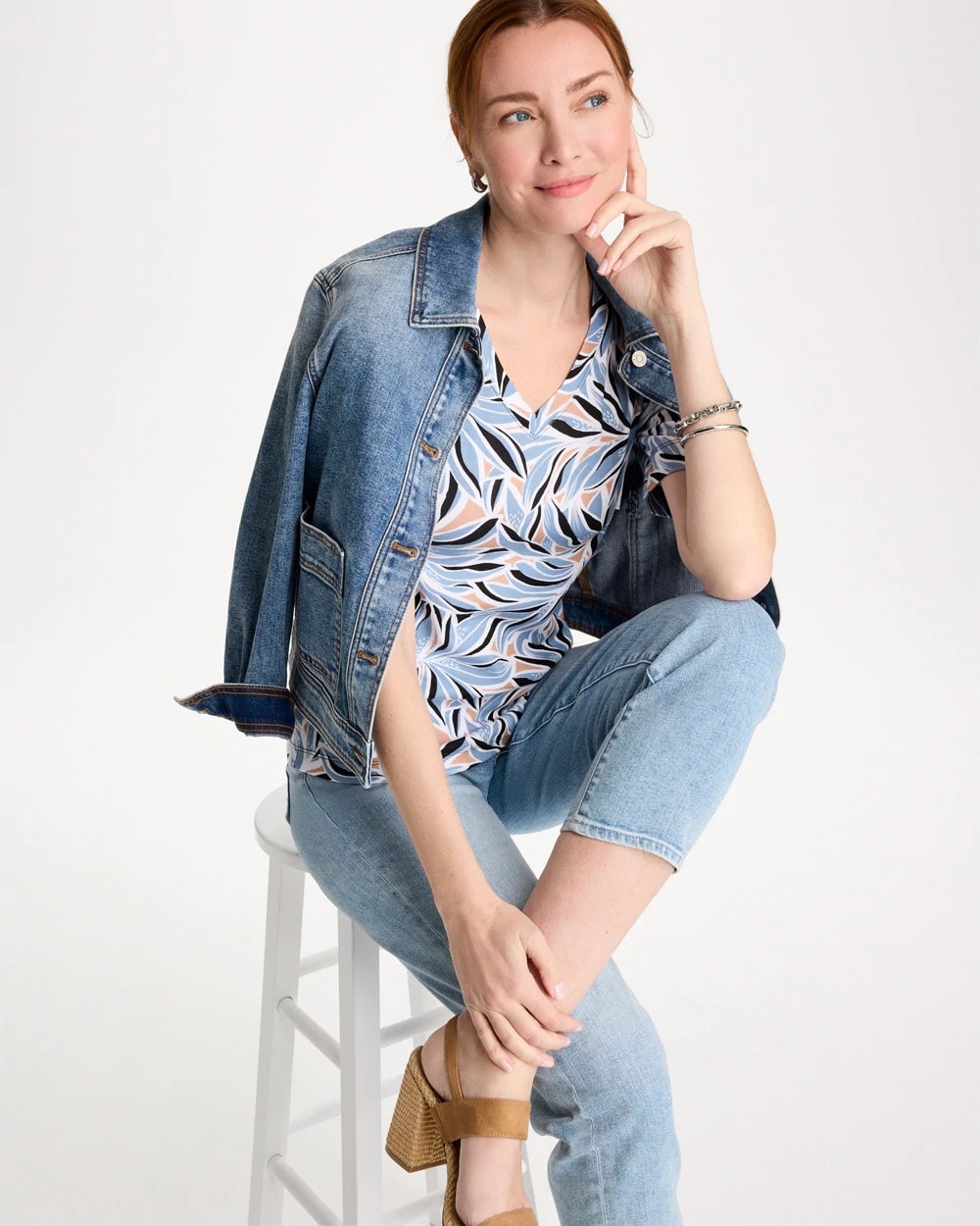 Chico's Top Pick | Printed Pima Elbow-Sleeve Tee