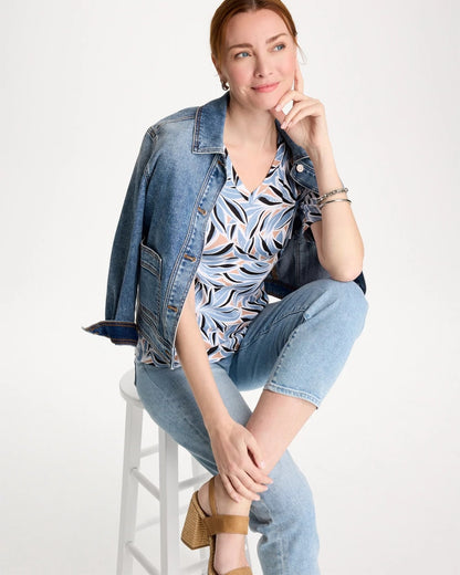 Chico's Top Pick | Printed Pima Elbow-Sleeve Tee