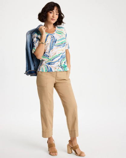 Chico's Premium | Printed Pima Elbow-Sleeve Tee