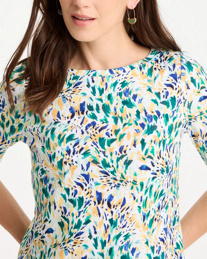 Chico's New | Leafy Swamp Pima Elbow Sleeve Tee