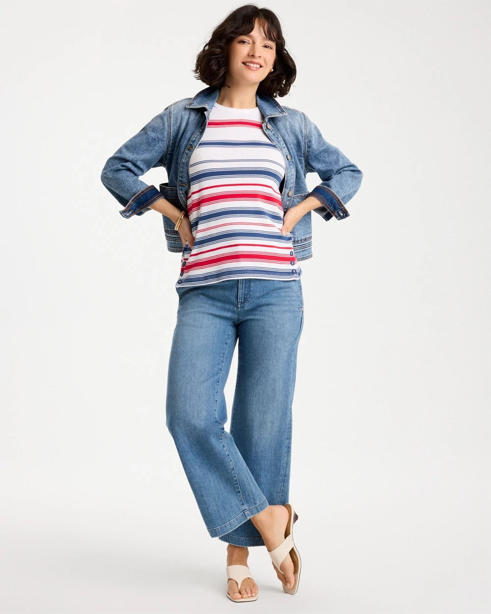Chico's Best Price | Cotton Button Trim Tank