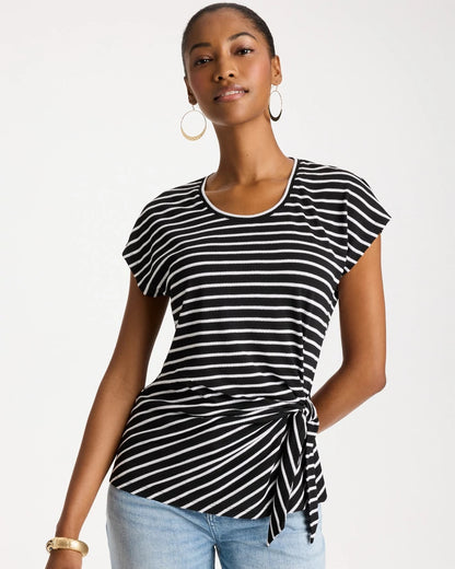 Chico's Customer Favorite | Striped Tie-Front Tee