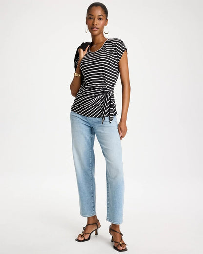 Chico's Customer Favorite | Striped Tie-Front Tee