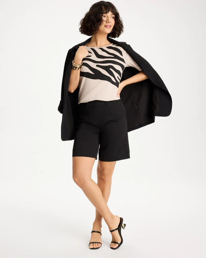 Chico's Recommended | Zebra Pima Elbow Sleeve Tee