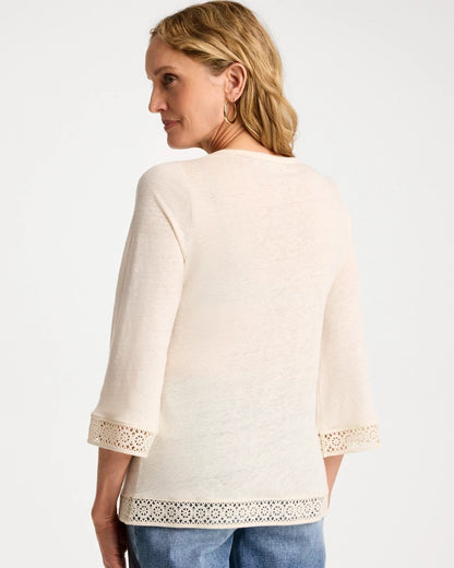 Chico's Recommended | Linen Crochet Lace Tee
