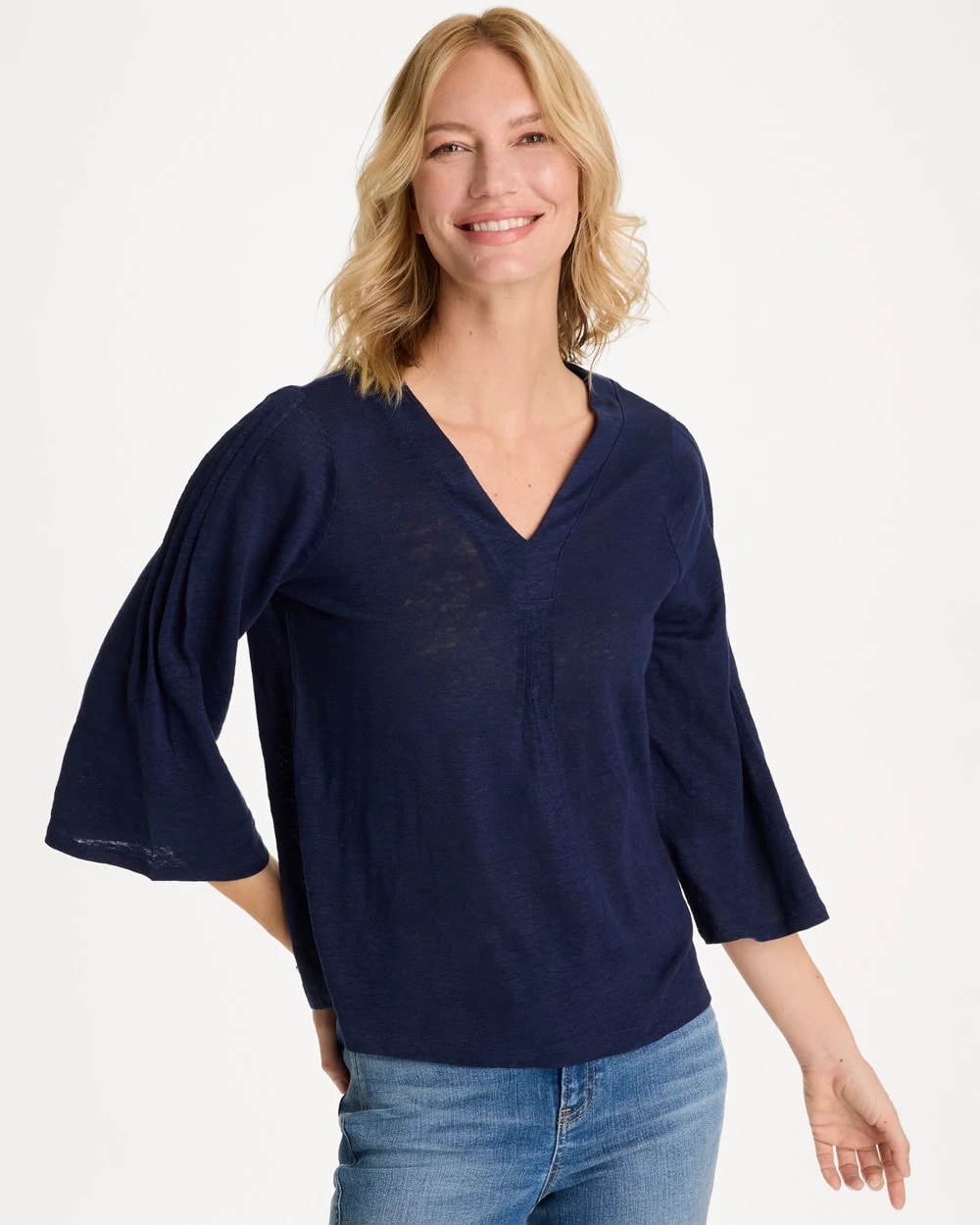Chico's Featured | Linen Pleated Pintuck Tee