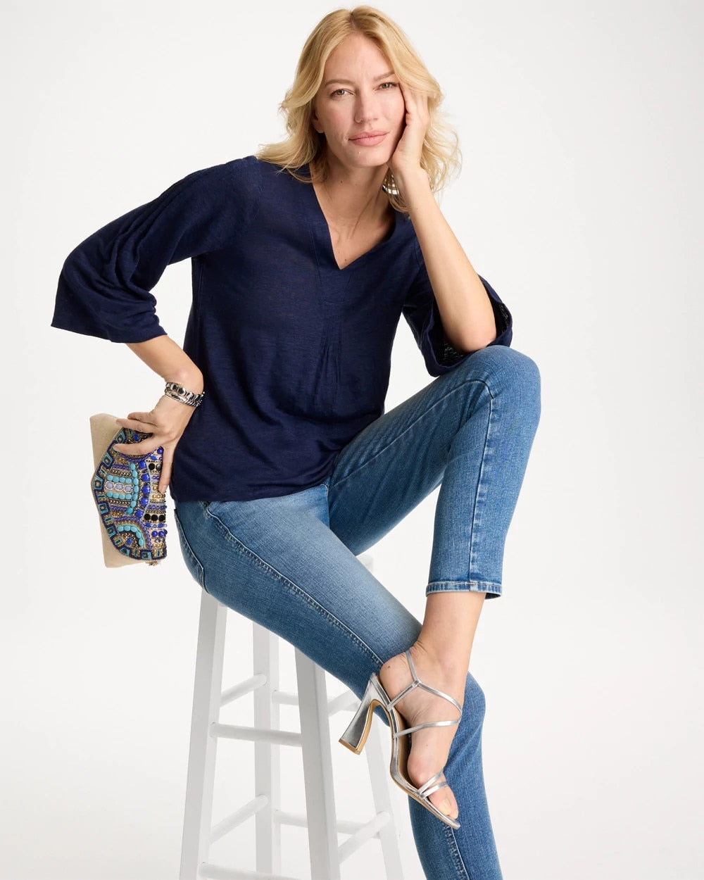 Chico's Featured | Linen Pleated Pintuck Tee