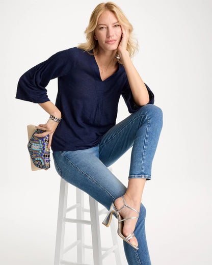 Chico's Featured | Linen Pleated Pintuck Tee