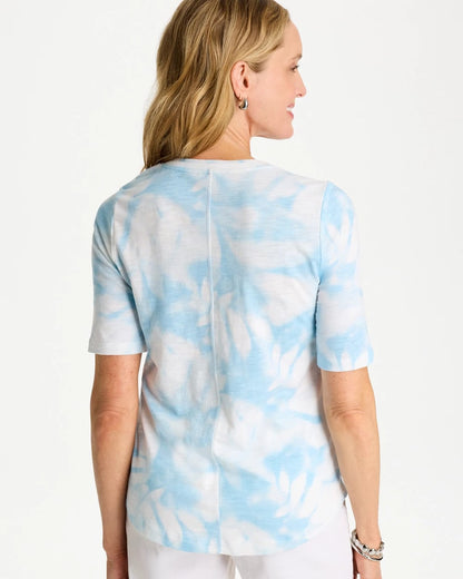 Chico's Best Price | Tie-Dye Palm Cotton Slub V-Neck Tee