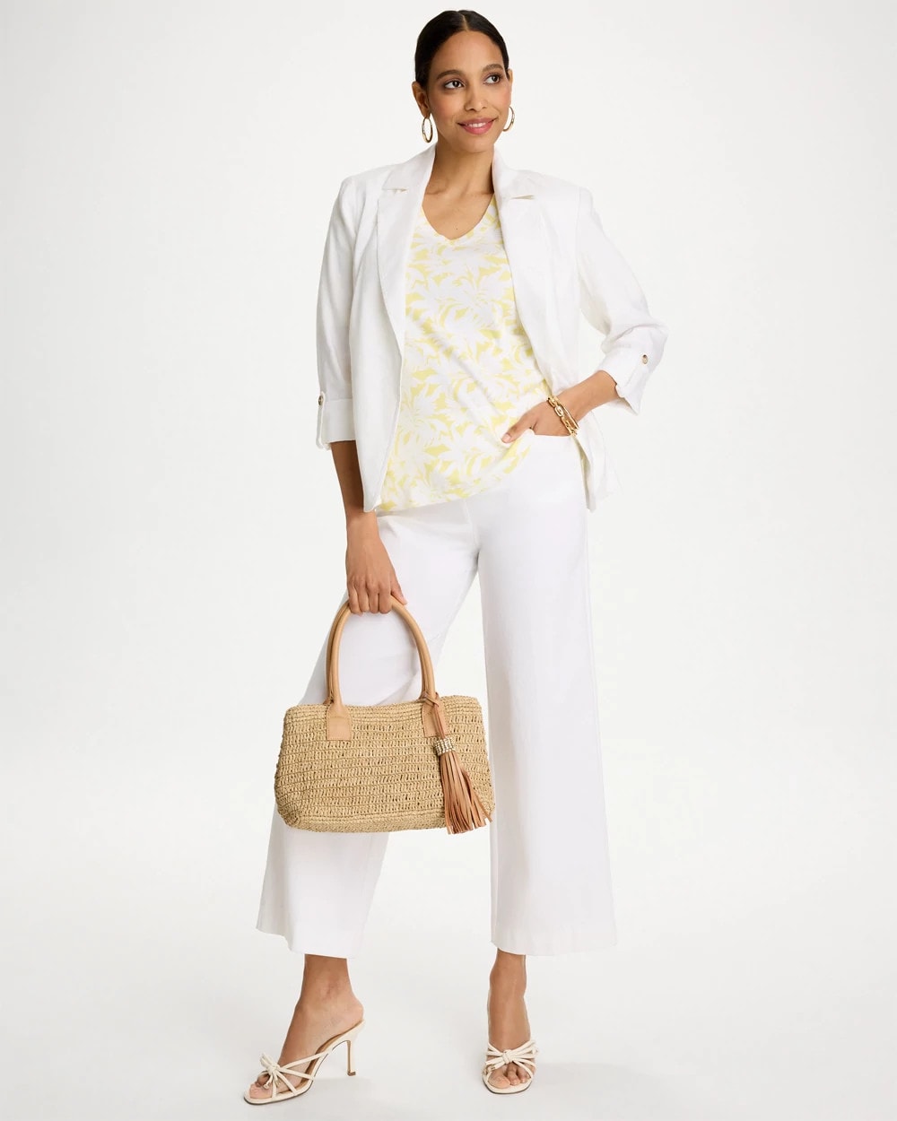 Chico's Discount | Printed Pima Elbow-Sleeve Tee