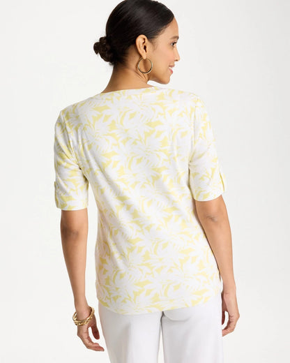 Chico's Discount | Printed Pima Elbow-Sleeve Tee