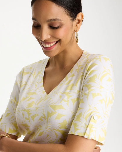 Chico's Discount | Printed Pima Elbow-Sleeve Tee