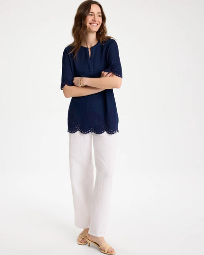 Chico's Popular | Embroidered Cotton-Blend Tunic