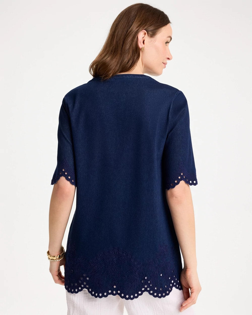 Chico's Popular | Embroidered Cotton-Blend Tunic