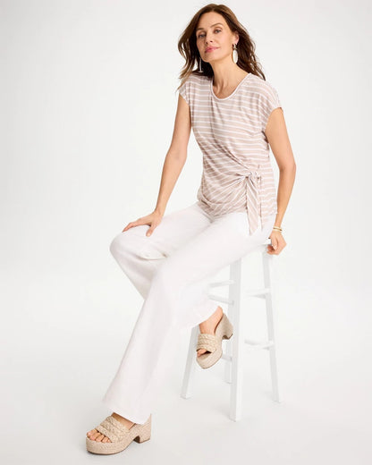 Chico's Great Value | Striped Tie-Front Tee