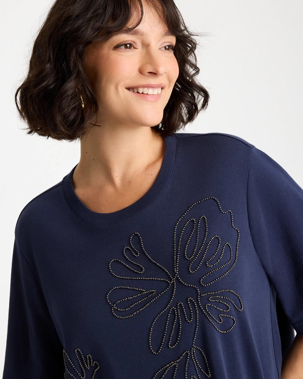 Chico's Classic | Caviar Beaded Cotton Tee