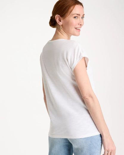 Chico's Quality | Cotton Slub Embroidered Wedge Tee