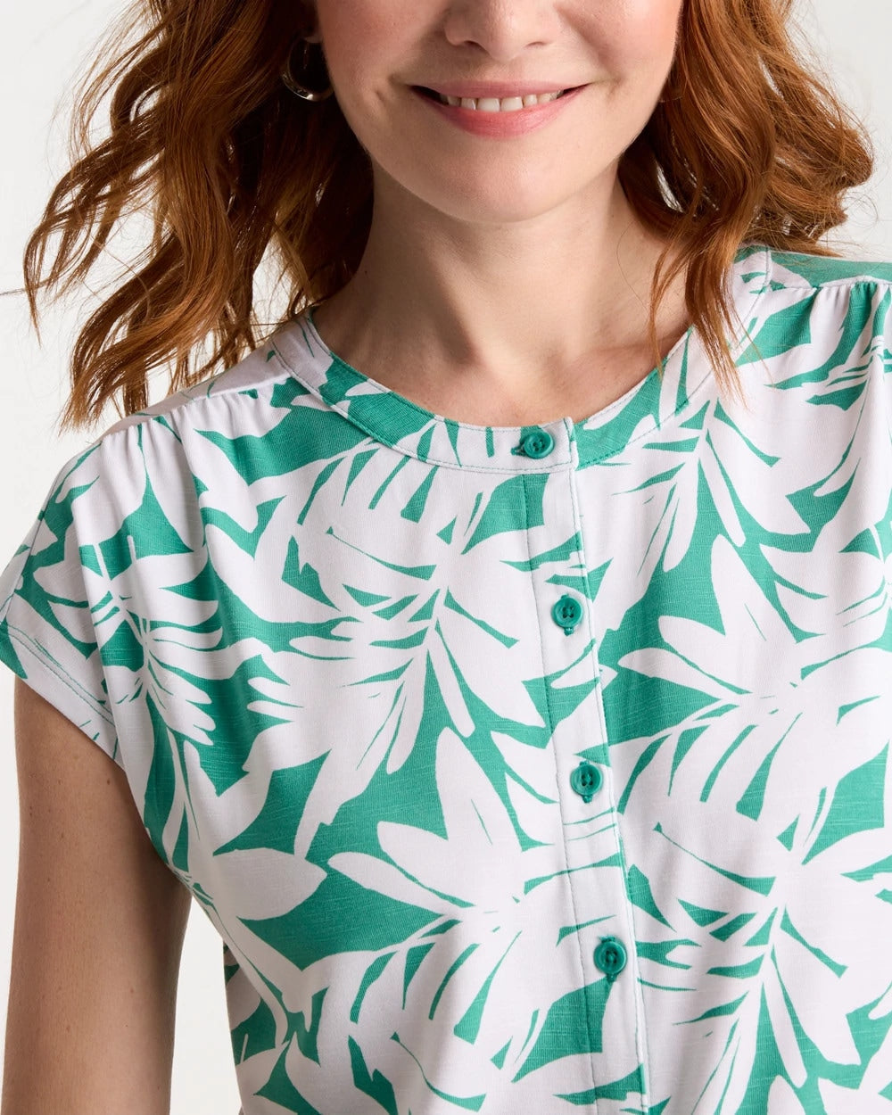 Chico's Hot Sale | Refined Palm Button Tee