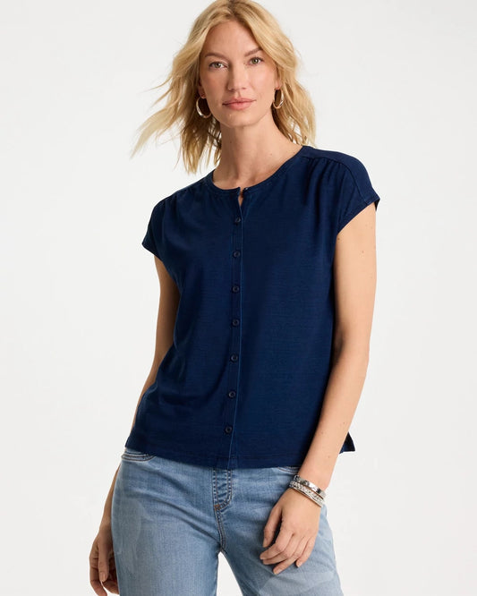 Chico's Trending | Refined Denim Button Tee