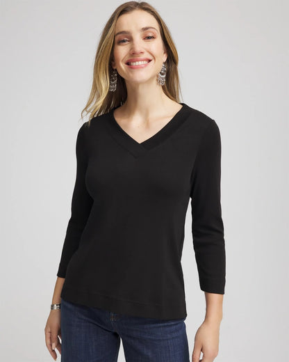 Chico's Classic | Pima Cotton 3/4 Sleeve Tee