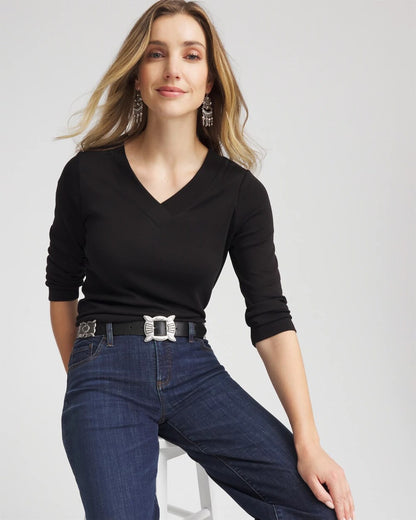 Chico's Classic | Pima Cotton 3/4 Sleeve Tee