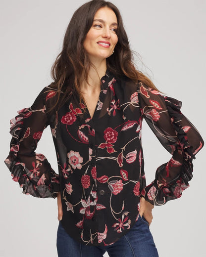 Chico's Featured | Georgette Celtic Blooms Blouse