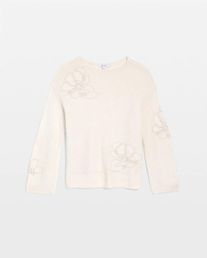 Chico's Classic | Tonal Embroidered Boatneck Pullover Sweater