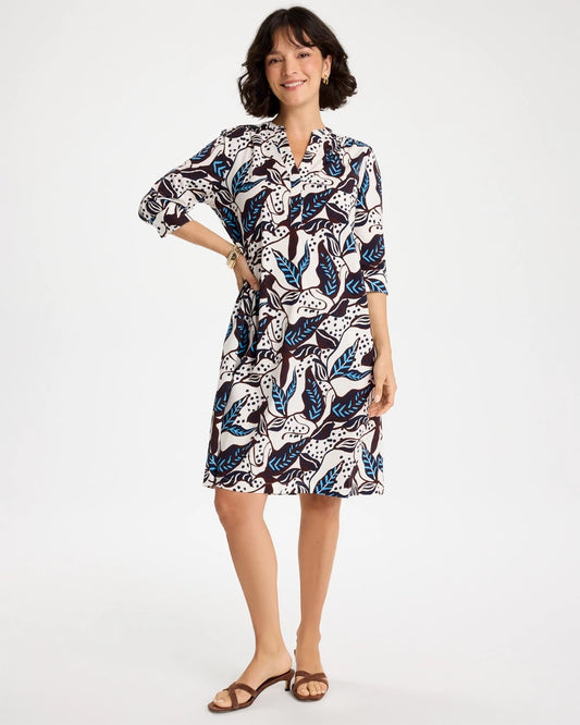 Chico's Essential | Poplin Cotton Popover Printed Dress