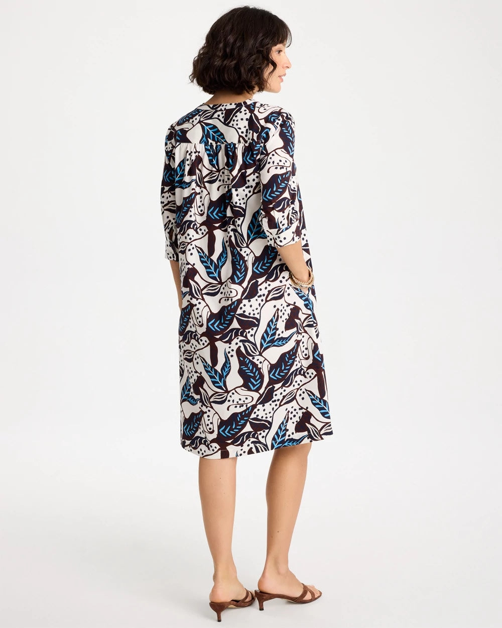 Chico's Essential | Poplin Cotton Popover Printed Dress