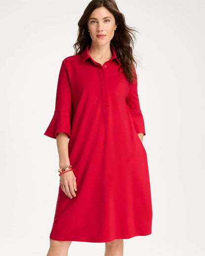 Chico's Deals | Ponte Knit Flounce Sleeve Dress
