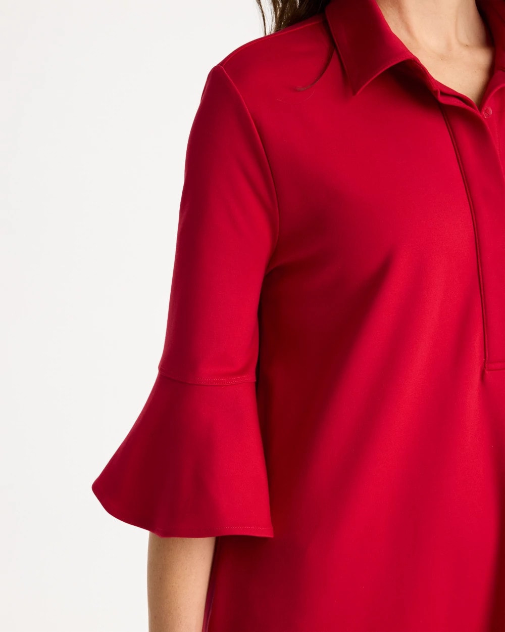 Chico's Deals | Ponte Knit Flounce Sleeve Dress