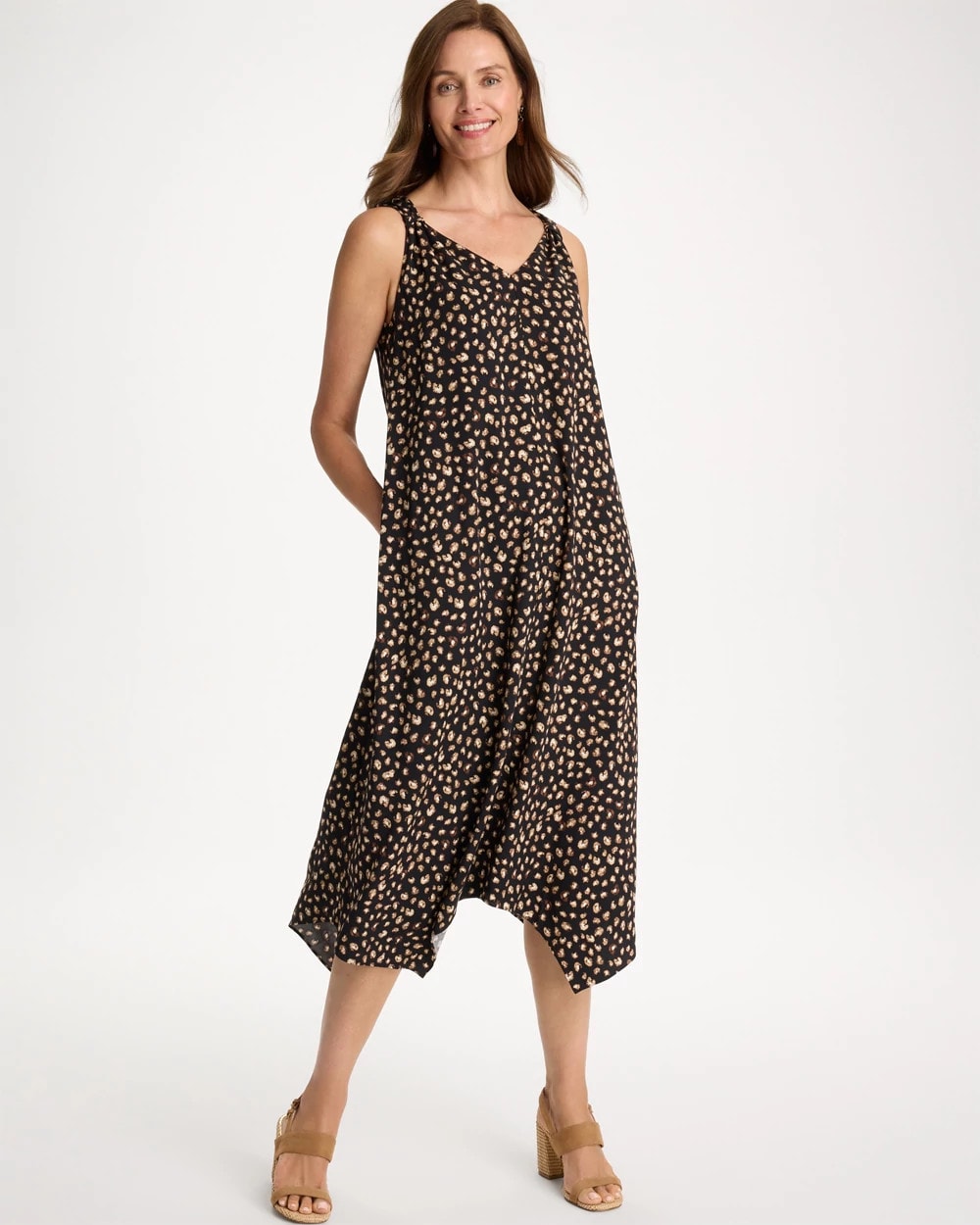 Chico's Classic | Rayon-Silk Asymmetrical Hem Dress