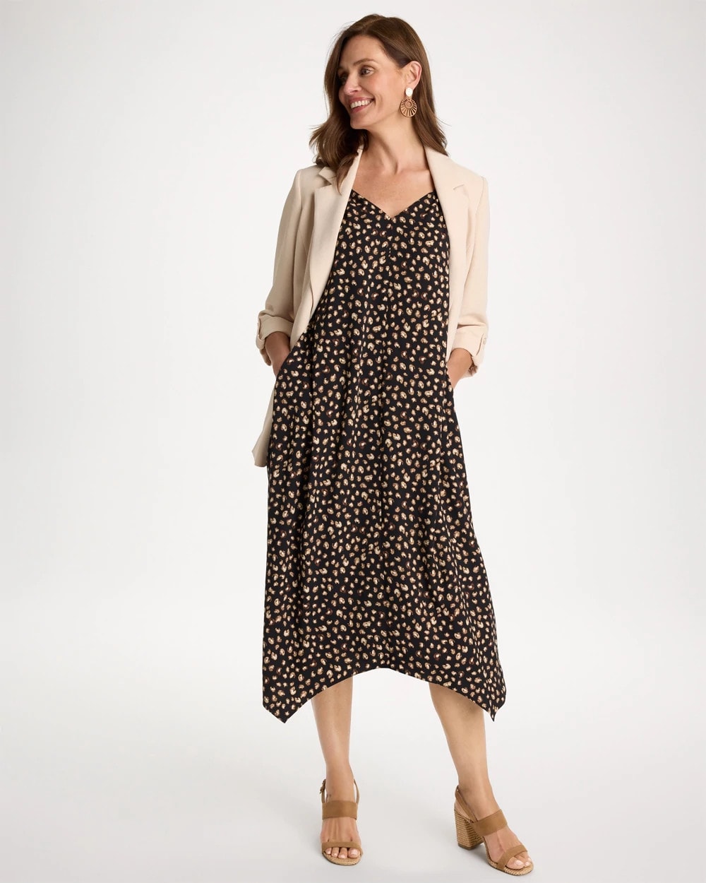 Chico's Classic | Rayon-Silk Asymmetrical Hem Dress