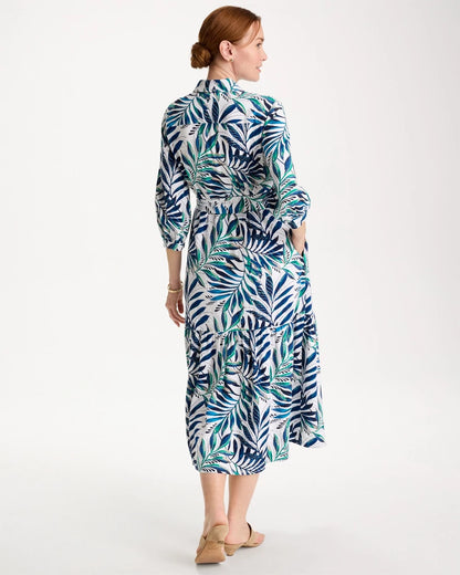 Chico's Deals | Palm Cotton-Rayon Slub Shirtdress