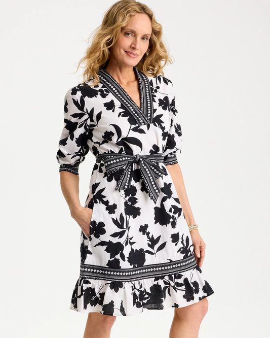 Chico's Top Pick | Floral Cotton-Linen Belted Dress