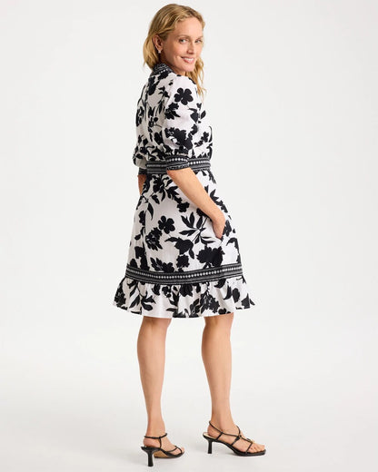 Chico's Top Pick | Floral Cotton-Linen Belted Dress