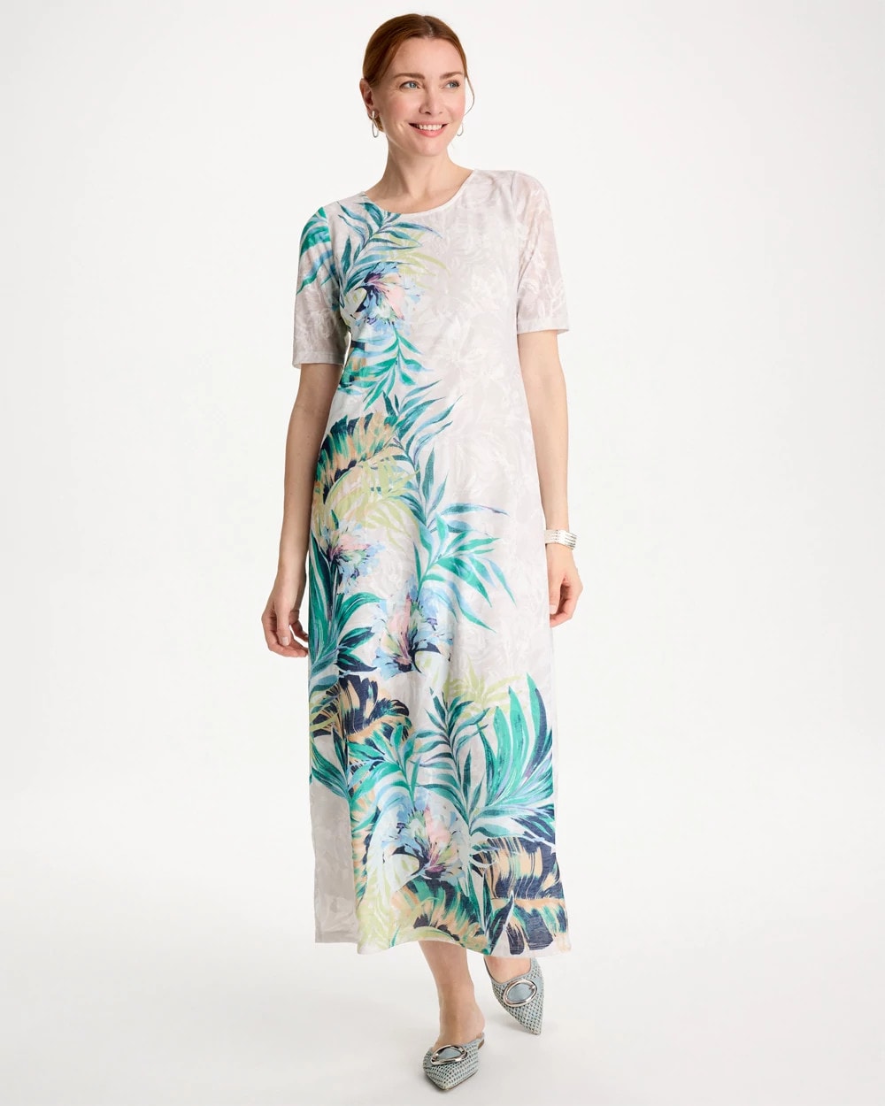Chico's Signature | Jersey Knit Tropical Maxi Dress