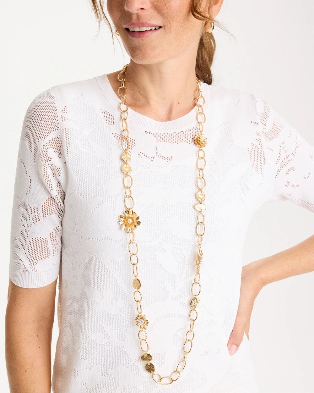Chico's Trusted | Flower Long Single-Strand Necklace