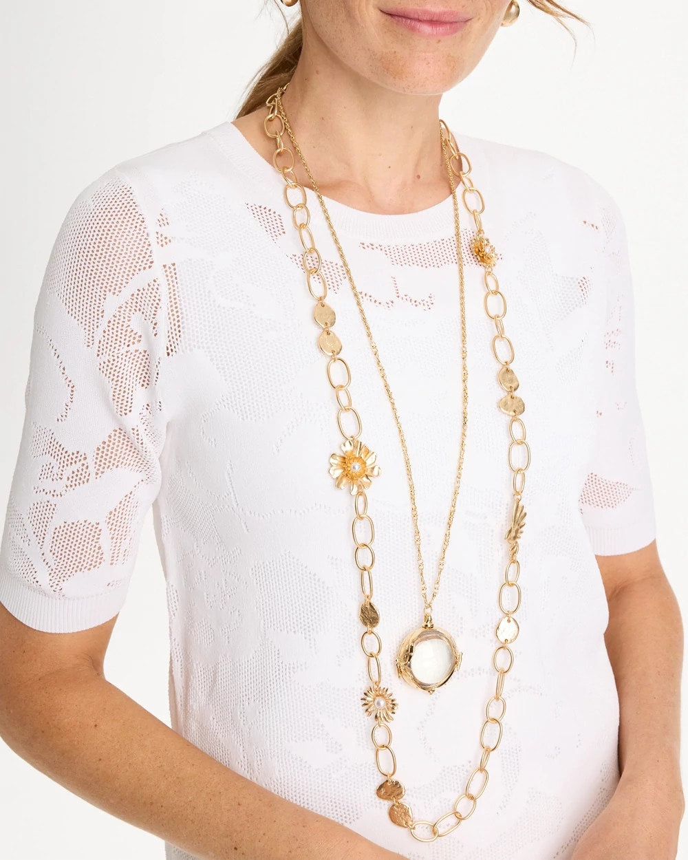 Chico's Trusted | Flower Long Single-Strand Necklace