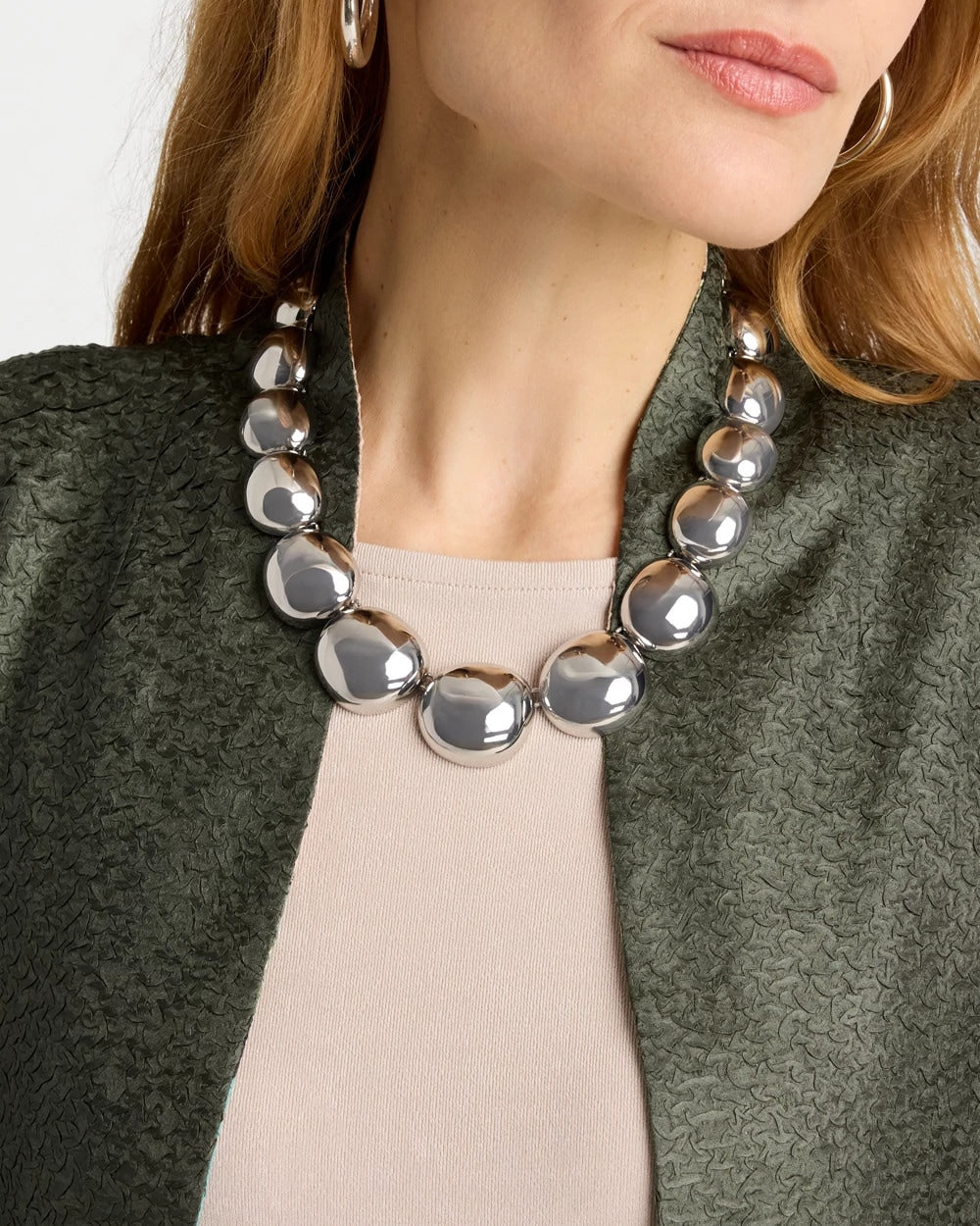 Chico's Recommended | Silver Pebble Collar Necklace