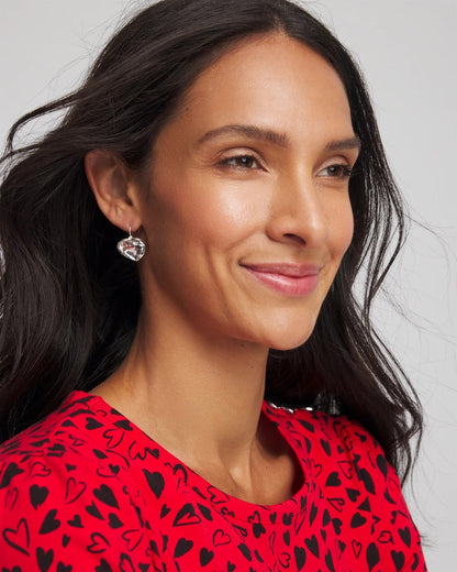 Chico's Latest | Crystal Heart Gem Drop Earrings