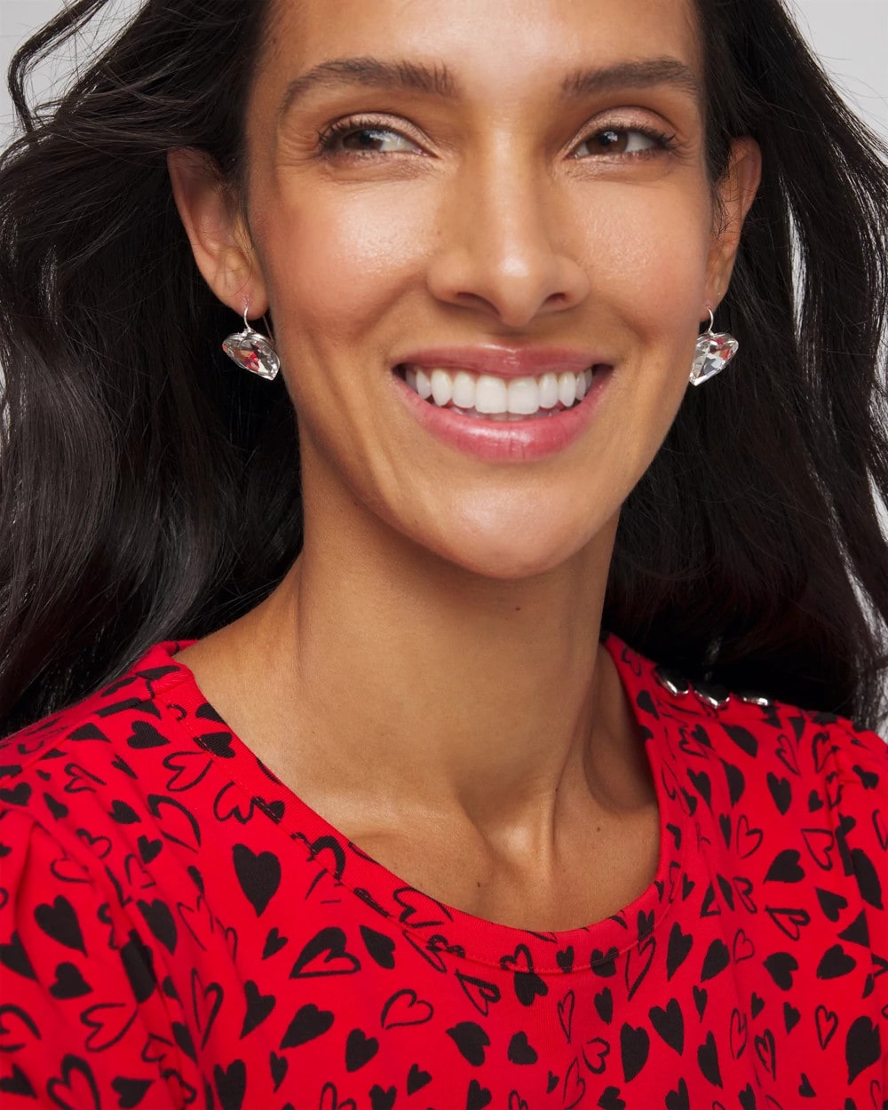 Chico's Latest | Crystal Heart Gem Drop Earrings