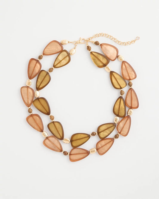 Chico's Top Pick | Neutral Double Strand Geo Necklace