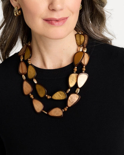 Chico's Top Pick | Neutral Double Strand Geo Necklace