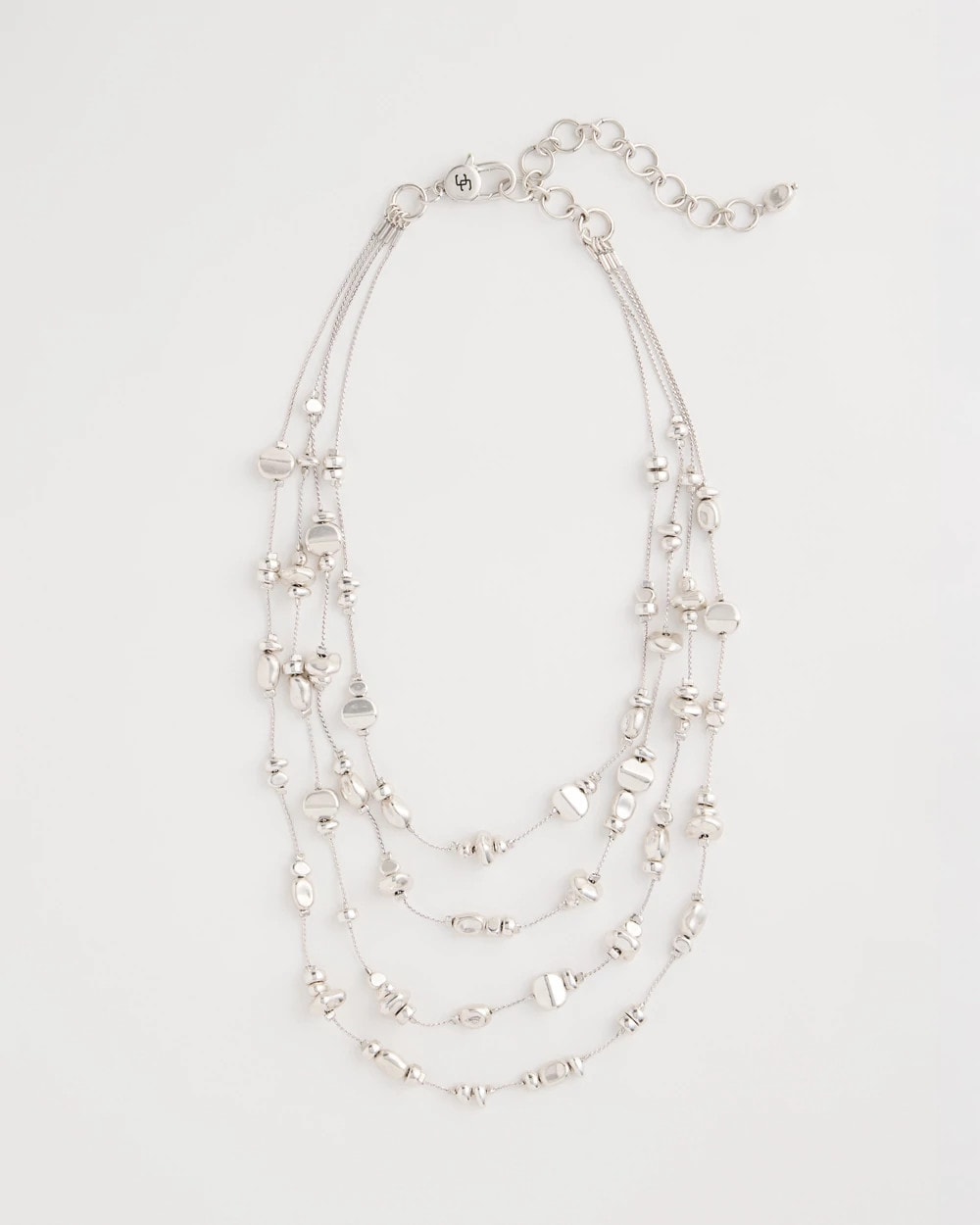 Chico's Essential | Silvertone Nugget Illusion Necklace