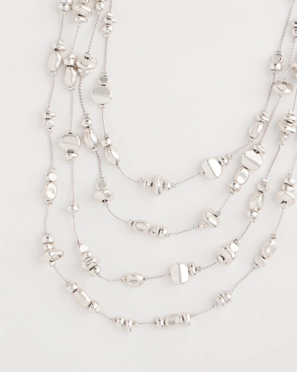 Chico's Essential | Silvertone Nugget Illusion Necklace