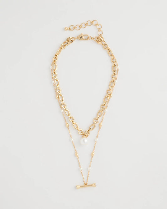 Chico's Smart Buy | Toggle Bar Pearl Pendant Necklace